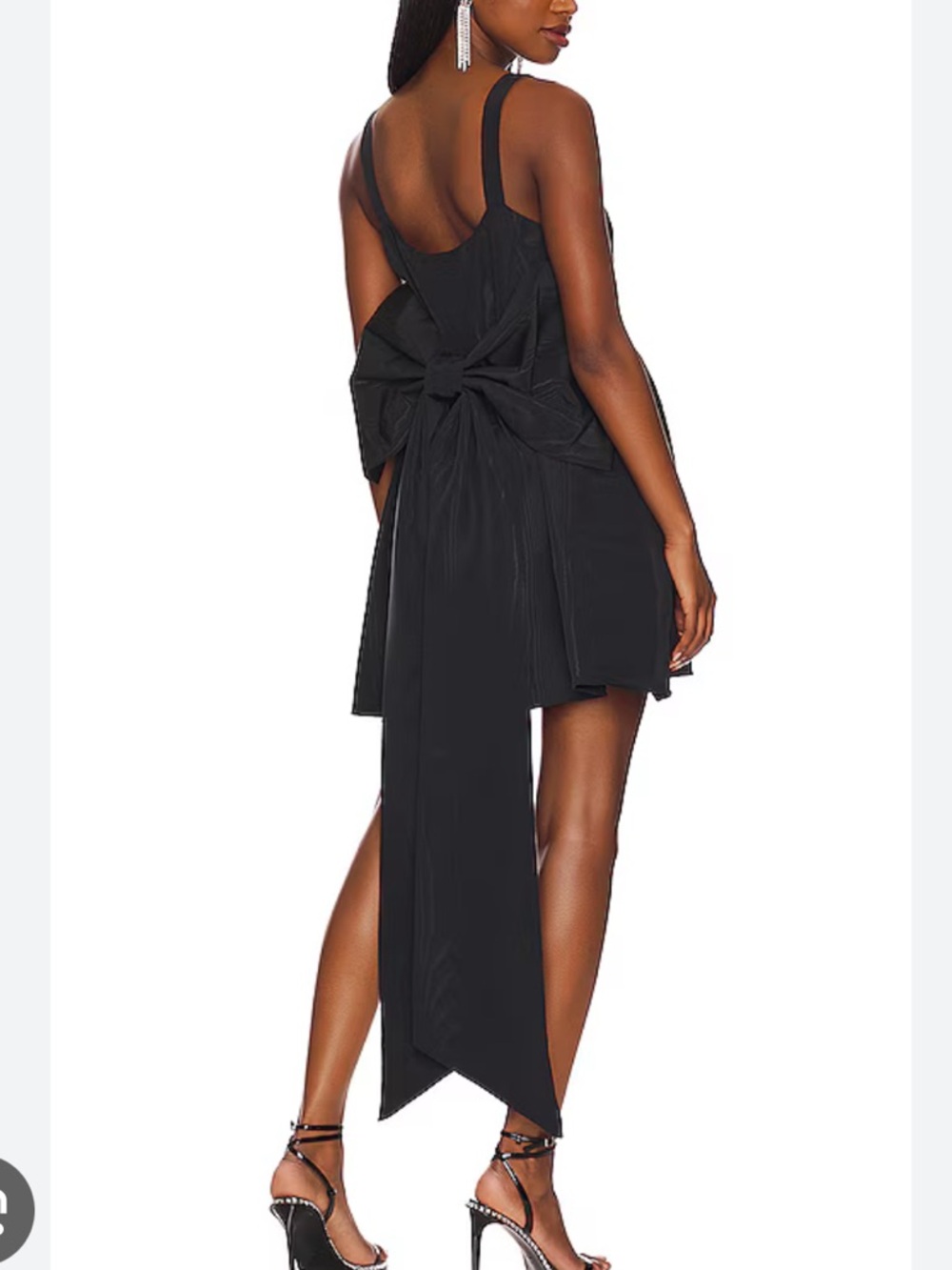 NWT LoveShackFancy Spin Black Bow-Back Mini Dress